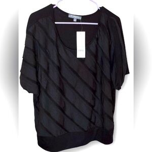 NY Collection Black Boxy Blouse with Relaxed Fit